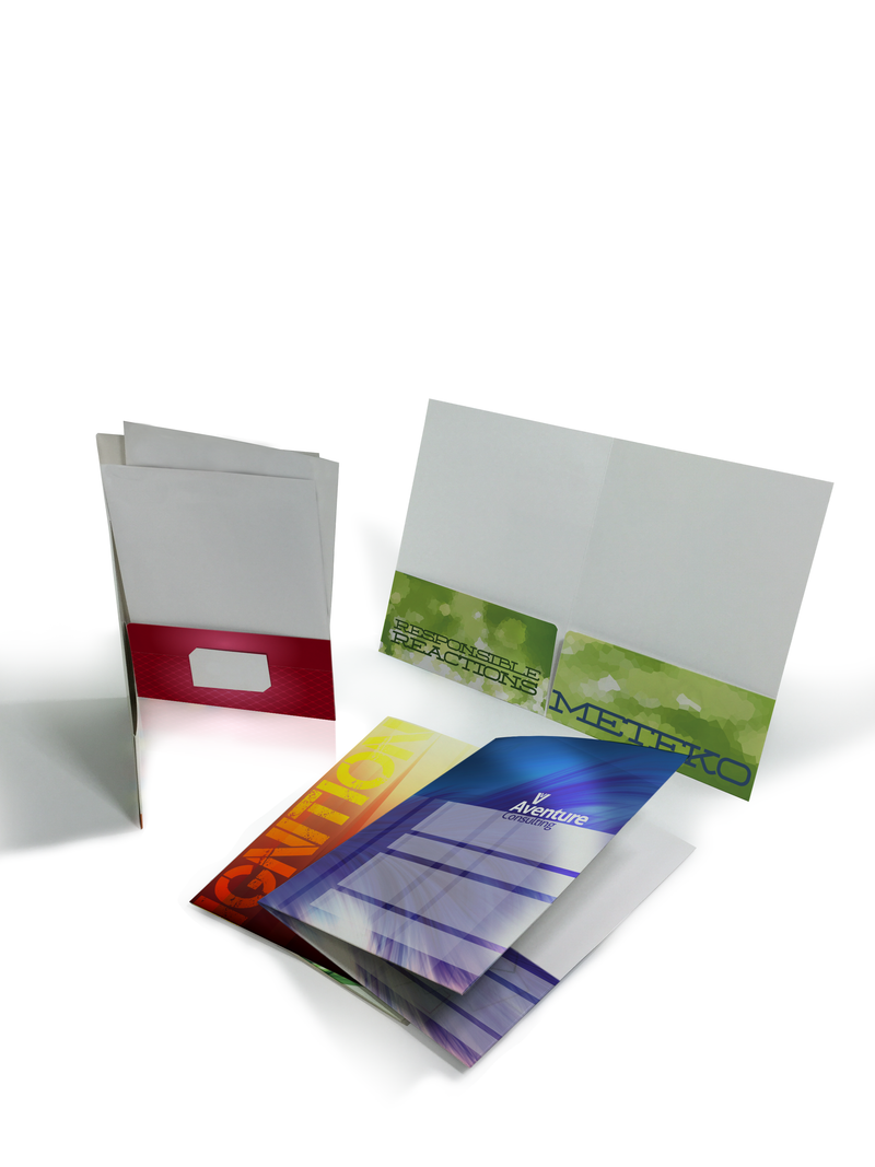 Custom Presentation Folders with Pockets and business card holder